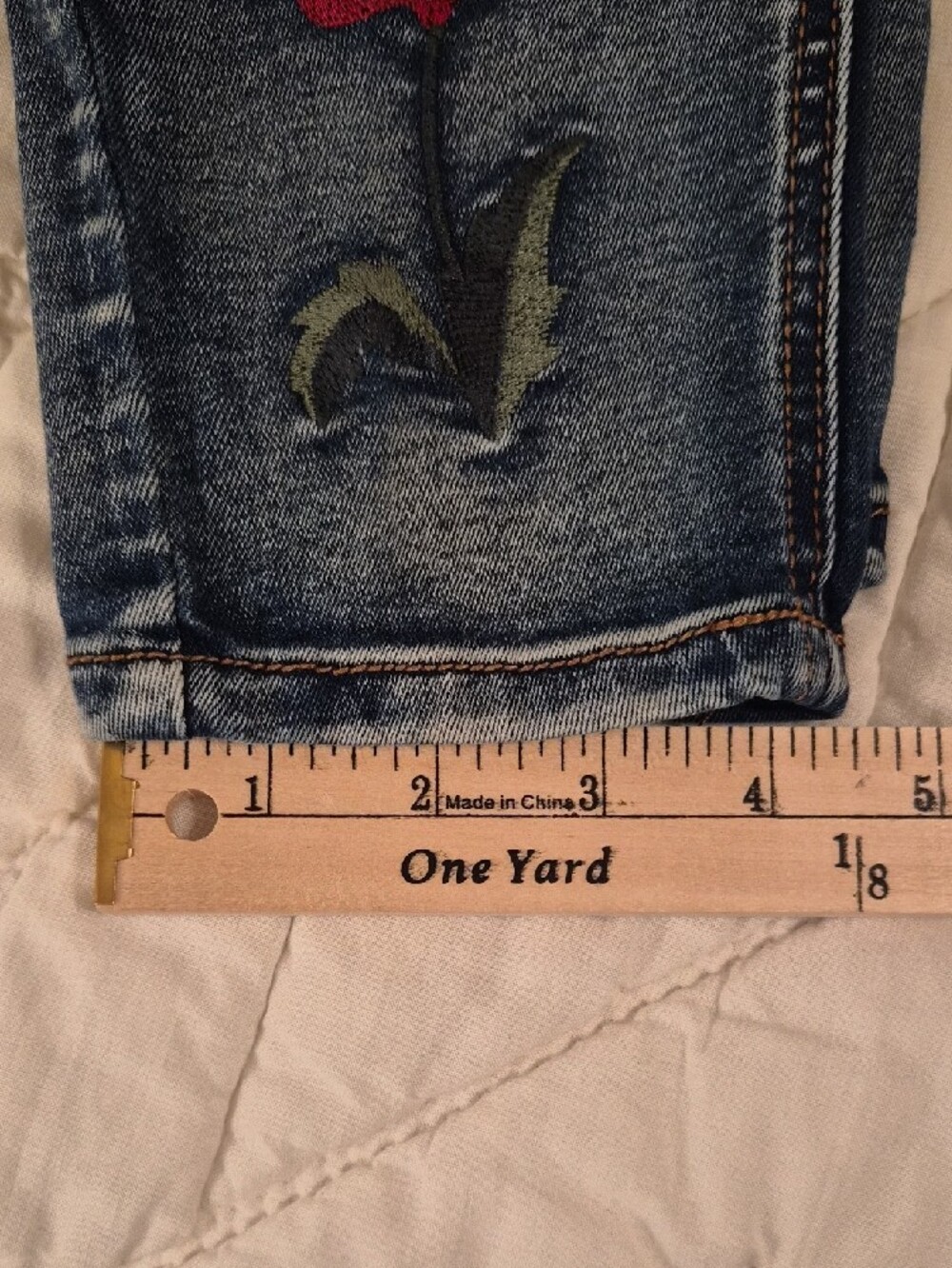 VENUS Blue Skinny Jeans with Floral Embroidery - Picture 7 of 11